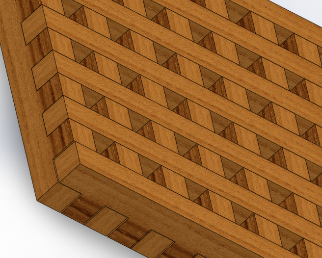 pear Grating for  wooden ship kit 23x23 mm 